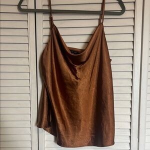 Skies Are Blue Satin Brown Camisole